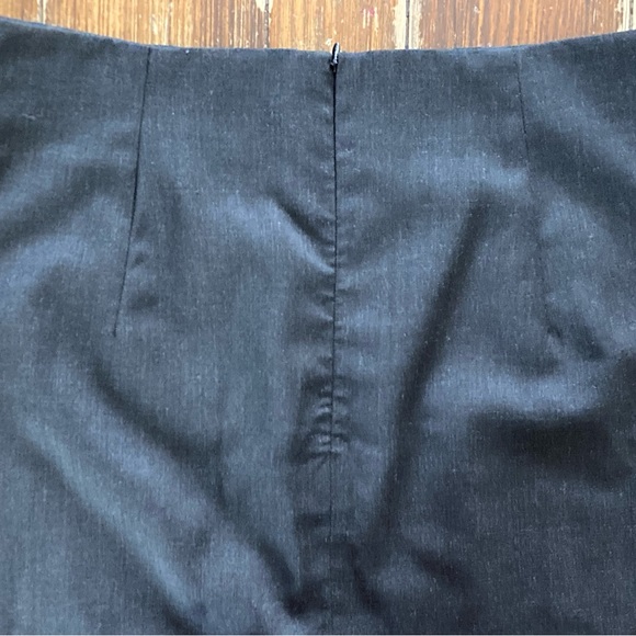 Herman Geist Gray Worsted Wool Maxi Pencil Skirt 18.5" Front Slit Women's M/L - Picture 8 of 9